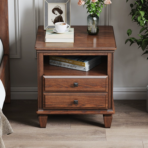 森趣 Сельская дубовая коробочка для хранения из натурального дерева для кровати для спальни, система хранения, мебель, в американском стиле