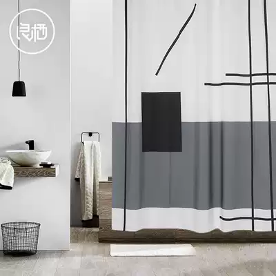 Shower curtain set non-perforated waterproof bath cloth cosmetic room partition curtain shower curtain mildew proof thickening