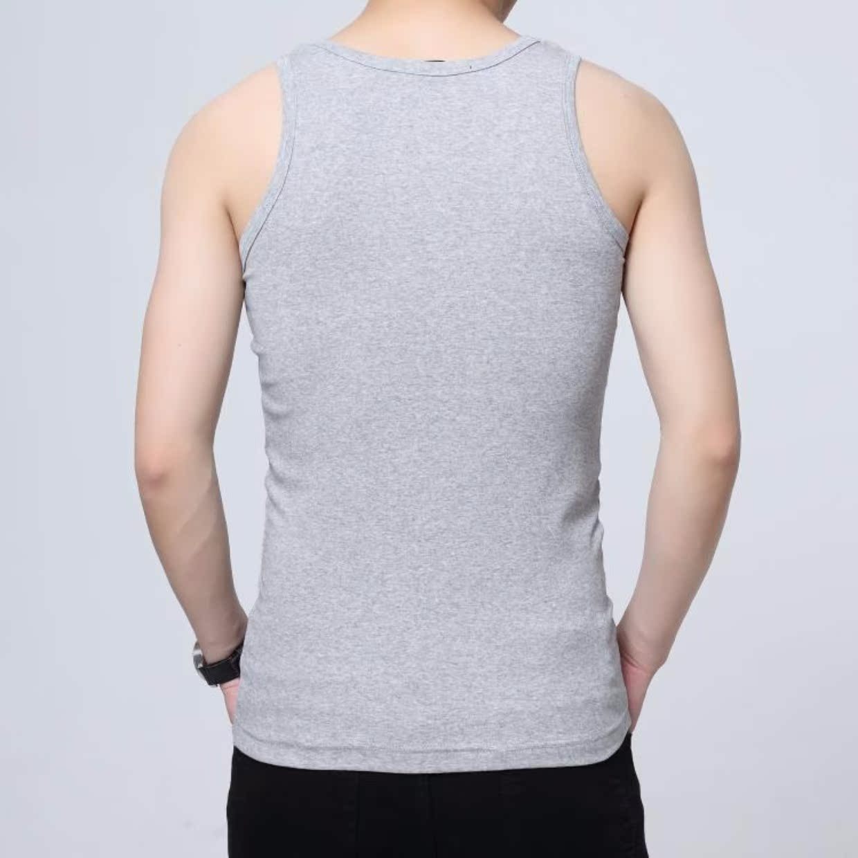Mùa hè chất béo nam vest béo người cộng với phân bón XL áo thun cotton không tay thể thao chạm đáy áo sling áo ghi lê nhiều túi