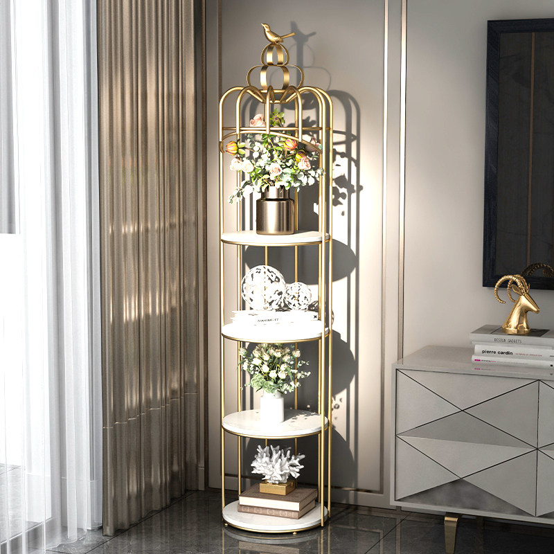 Nordic American Bird Cage Shelf Floor Living Room Indoor Iron Art Multilayer Flower Shelf Balcony Decoration Large Swing Piece