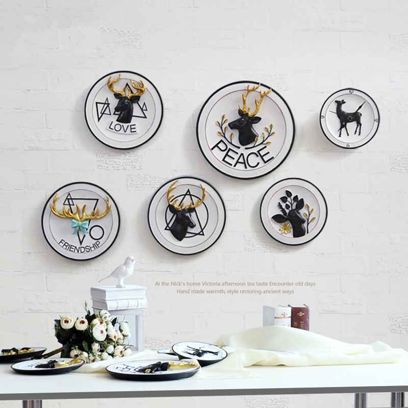 Nordic Creative Elk Deer Mural Living Room Hanging Painting Xuanguan TV Sofa Background Wall Decoration Fresco Modern Decoration Painting