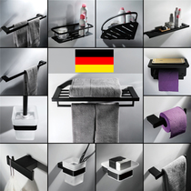 Bathroom pendant 304 stainless steel black matte towel bar holder tissue rack toilet brush soap dish