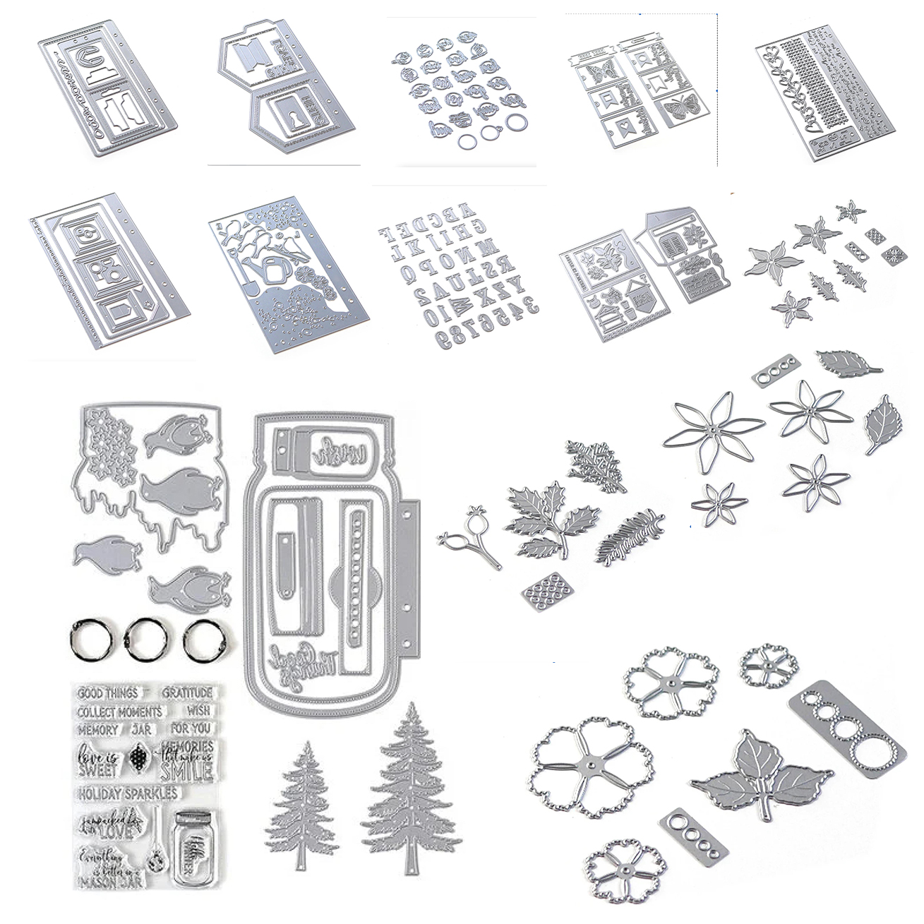 Sewn alphabet and digital flower craft cutting scrapbook mould seal paper greeting card knife die DIY molds-Taobao