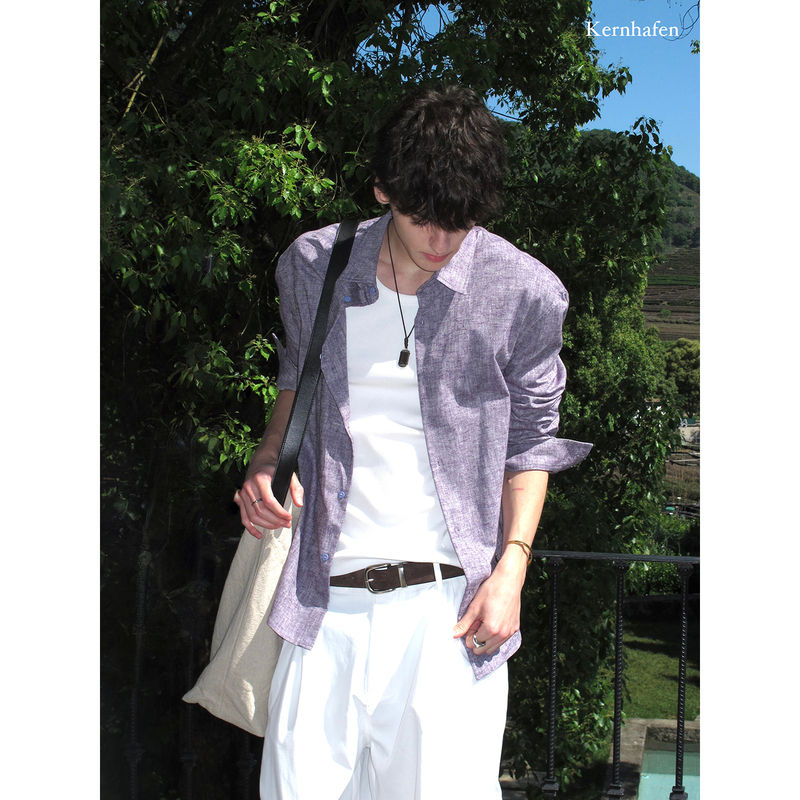 Once a Man Learns How to Wear a Shirt, It's Hard Not to Look Good! Linen Solid Color Shirt |   Kernhafen
