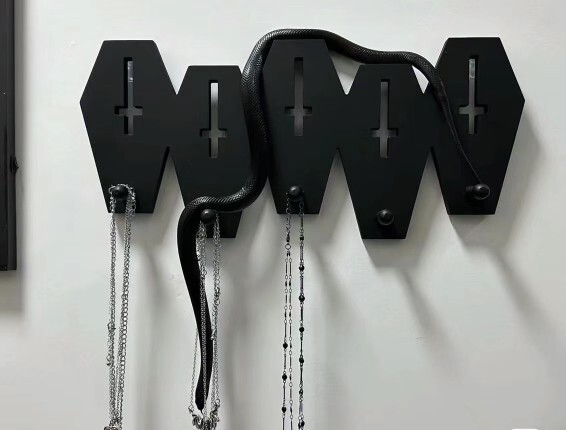 Gothic Coffin Wall-Mounted Storage Organizer