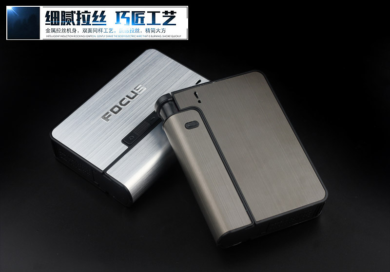Hộp thuốc lá siêu mỏng bật lửa tự động 10 que thuốc lá cầm tay sáng tạo hộp thuốc lá tùy chỉnh để gửi bạn trai đến - Bật lửa bật lửa clipper