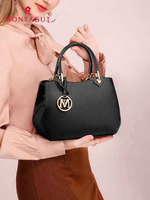 Montagut bag 2025 new temperament large capacity tote bag gift crossbody bag genuine leather women's bag handbag