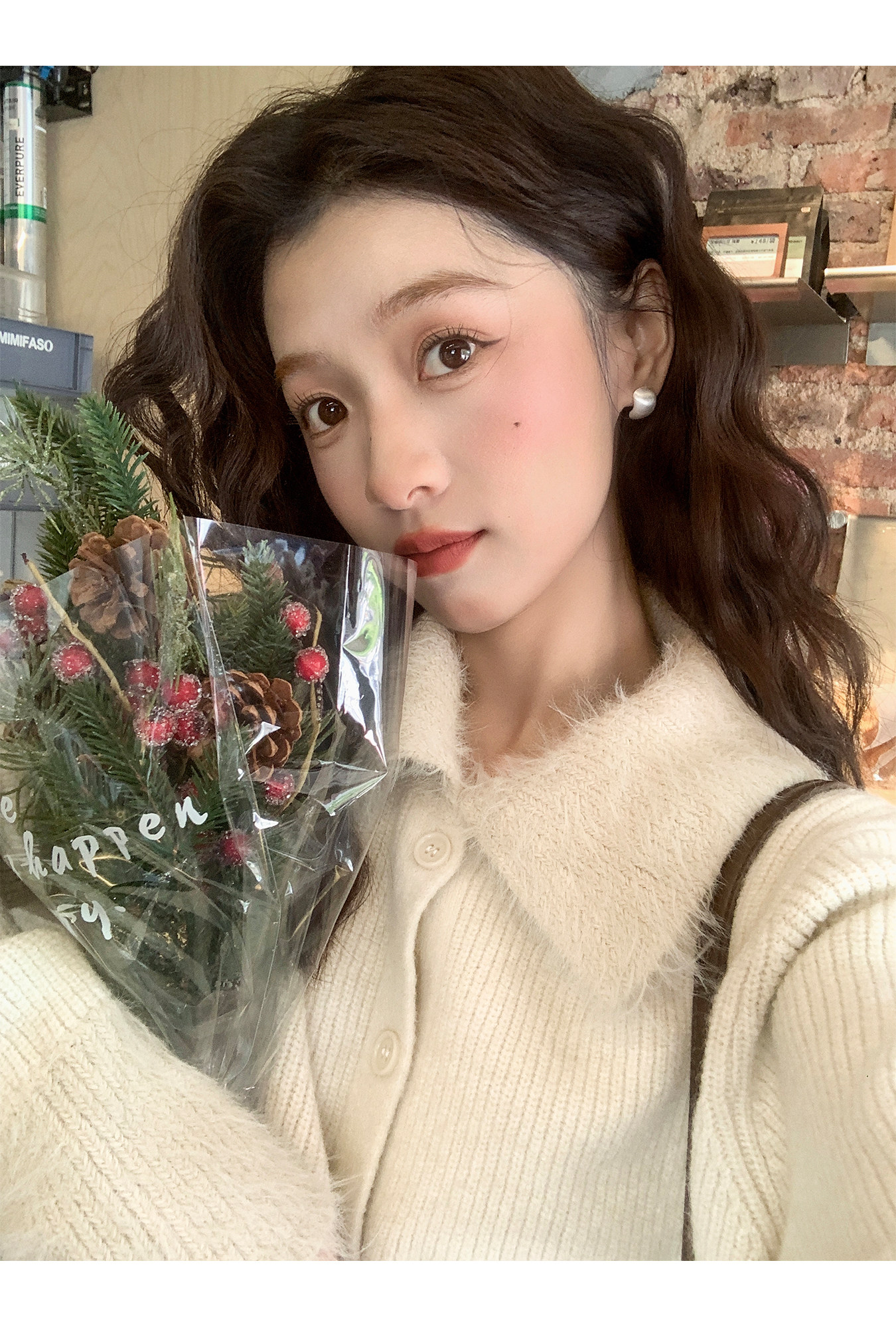 털 모피 칼라 니트 오픈 가디건 2026 봄 가을 새로운 한 부서 느긋한 센스 두꺼운 루즈핏 살구 색상 두꺼운 바늘 스웨터 상세 이미지 18