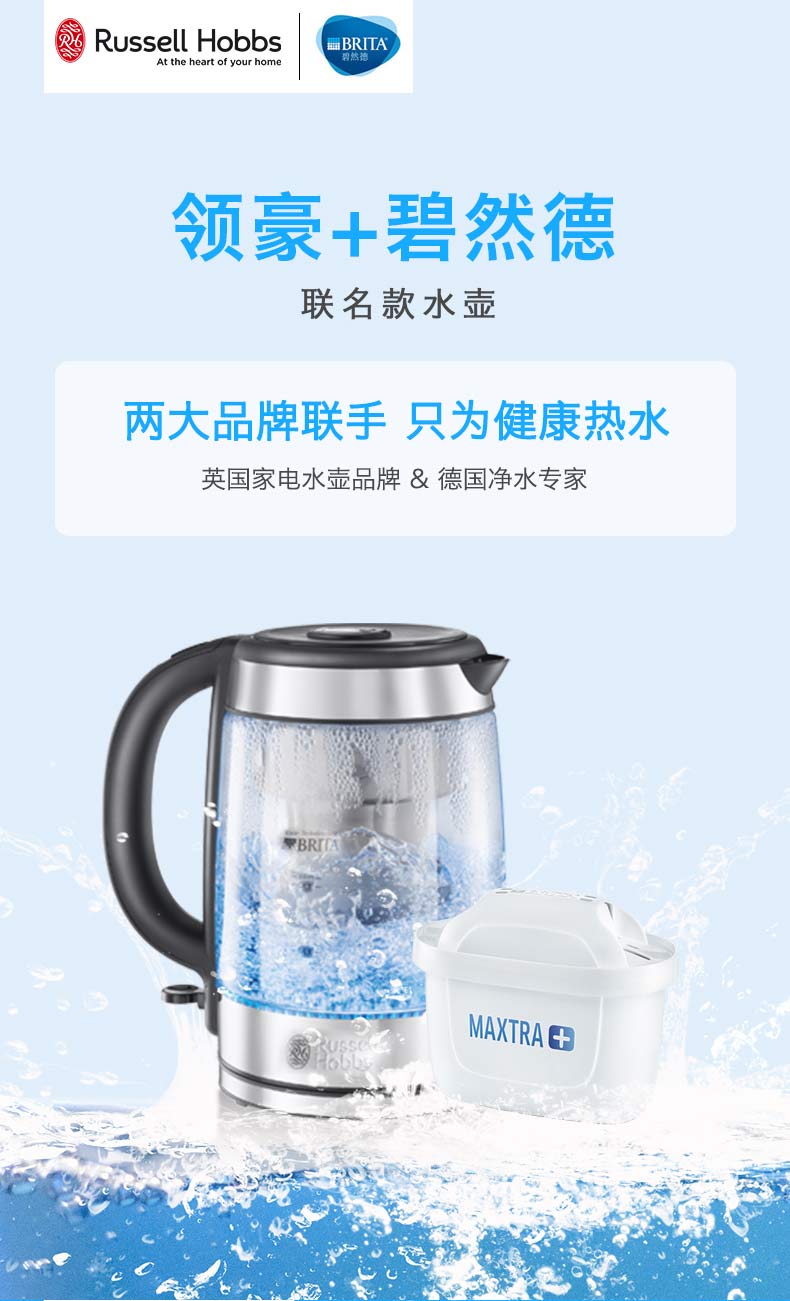 英国 Russell Hobbs 领豪 臻致电水壶 带碧然德Brita滤芯 图6