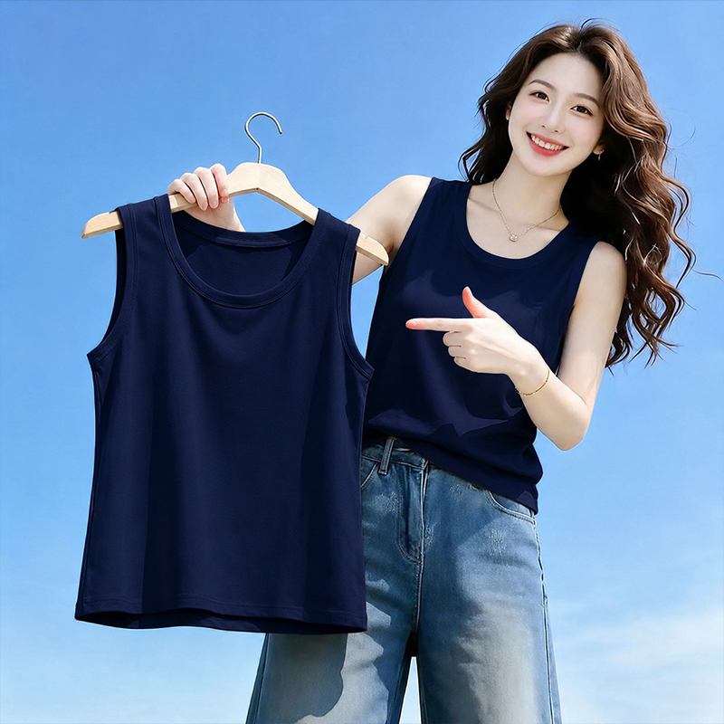 Plus-Size Designer Sleeveless Camisole for Women, New Spring/Summer Style, Slimming Waist-Cinching Outerwear, Unique Inner Wear Top Plus-Size Designer Sleeveless Camisole for Women, New Spring/Summer Style, Slimming Waist-Cinching Outerwear, Unique Inner Wear Top