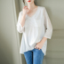 lớn mã 2020 Summer mới băng knitsweater phụ nữ đội mũ trùm đầu lỏng v cổ áo bảy tay áo top mỏng 