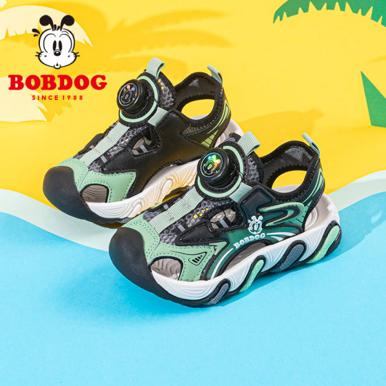 巴布豆童鞋男童包头凉鞋夏季2025新款男小童夏鞋男孩沙滩儿童鞋子