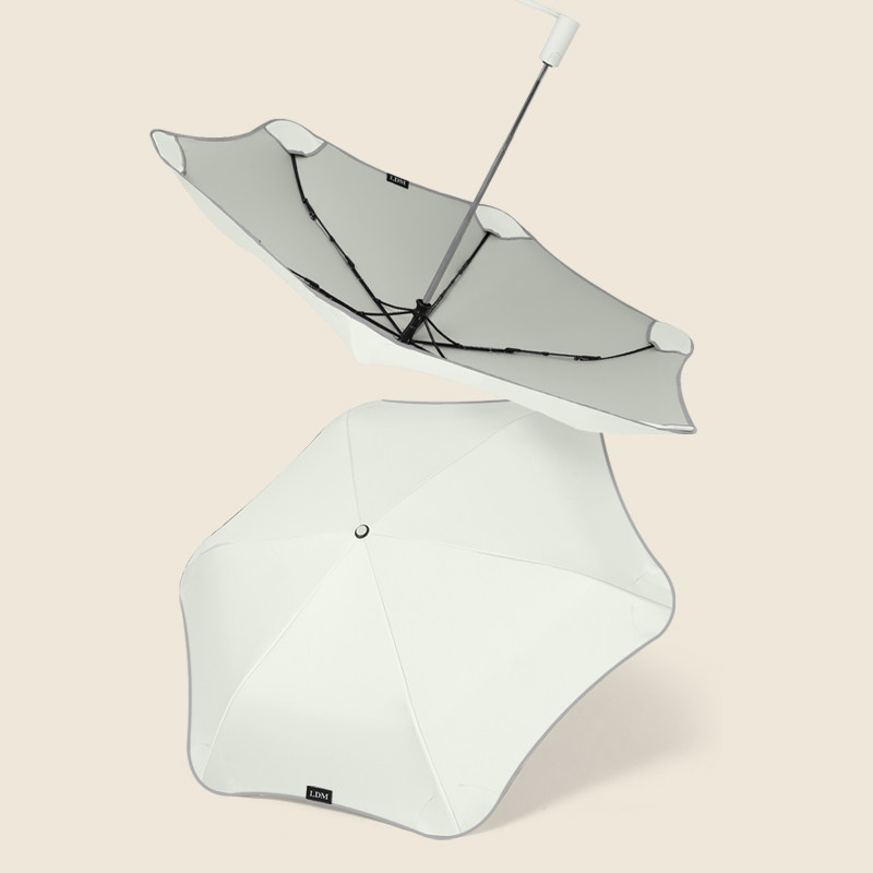 German round corner umbrella Automatic umbrella Folding flower-shaped parasol Women's sun shade sunscreen anti-UV barometer rain dual-use