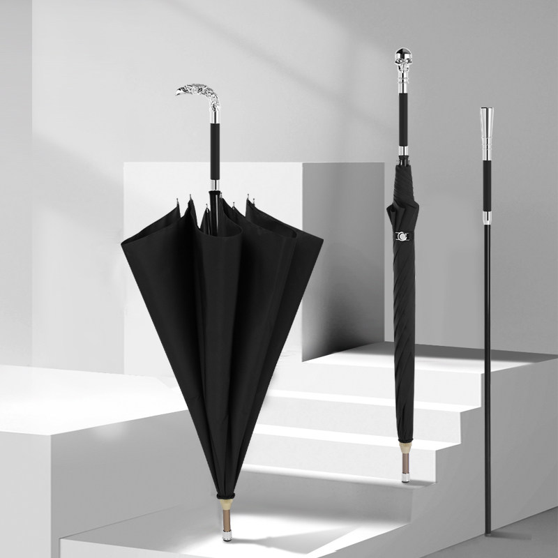 Creative body umbrella can pull retro high-end umbrella male large cane long handle custom sunscreen logo lettering