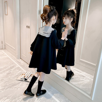 Girls Spring and Autumn Dresses 2022 New Western Style Korean Version Middle and Large Childrens Princess Dresses 12 Girls Long Sleeve Skirts
