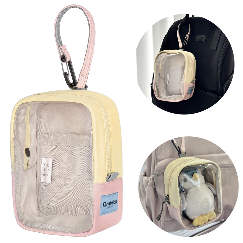 Qminica Transparent Doll Bag Small Snack Bag Plush Doll Display Bag Handbag Phone Bag Travel Storage