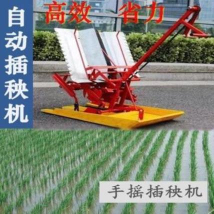 Planting hand-cranked small rice transplanter plowing field new automatic paddy field paddy field hand push agricultural insertion large-scale