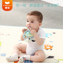 Aole Manhattan ball baby teether molar stick bite glue Hand bell Baby educational toy hand catch ball 0-3-6