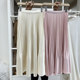 Good textured acetate satin draped pleated skirt