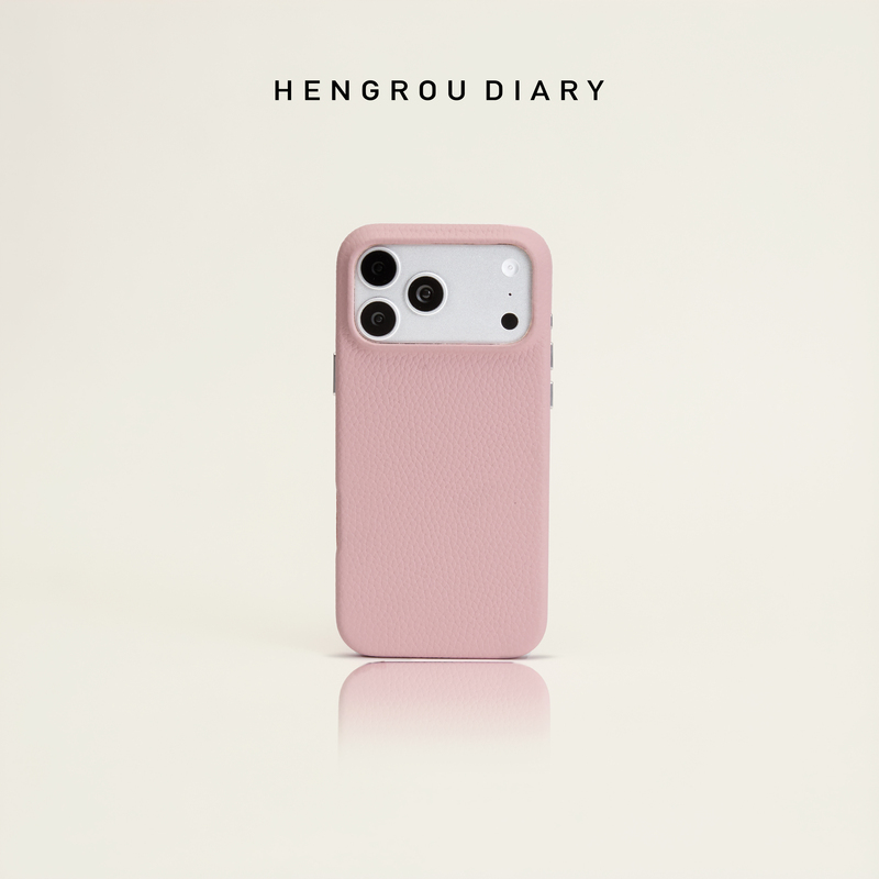 Suitable for Apple 17 Pro Max Genuine Leather Phone Case, Full Coverage Magnetic Charging, French Hermès Original Calfskin Protective Case, Genuine Leather iPhone 17 Pro Full Coverage, Anti-Drop, Simple and High-End Feel