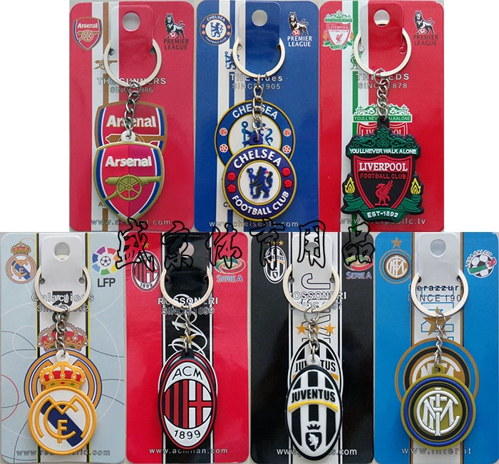 Mặt dây chuyền quần áo bóng đá AC Milan móc khóa Trang trí AC Inter Milan treo khóa Juventus Real Madrid Barcelona Messi C Rocca