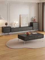 Black TV cabinet tea Co-legitimate cream style Simply modern small household living room storage cabinet