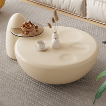 Modern minimal cat claw round tea combined cream wind luxury designer net red art tempered glass edge few