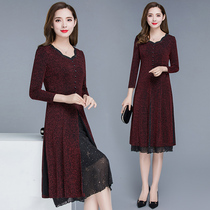 Long sleeve spring autumn broadside Mrs. Liandress Girl 2022 New cashies slim in length with a knee mom long skirt