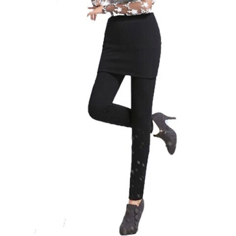 Phiên bản Hàn Quốc của quần bé gái xuân hè váy legging thời trang giả hai eo cao xếp li váy chất béo MM romper quần lót đùi