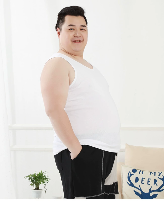 Yalu kích thước lớn vest nam cotton cộng với phân bón để tăng tuổi trung niên và thêm lớn trở ngại vest lỏng áo mùa hè - Áo vest