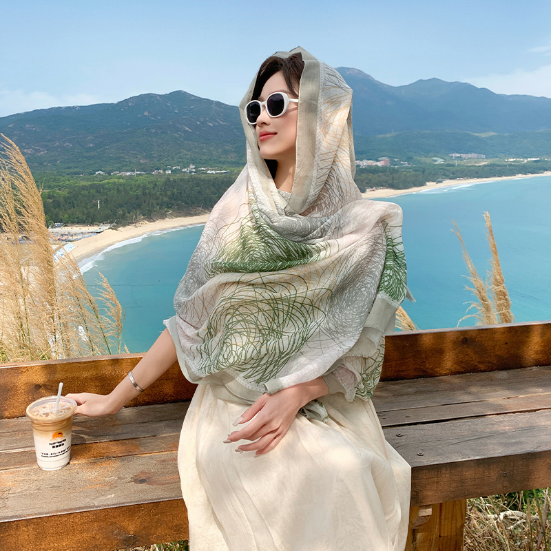 Ethnic Style Printed Shawl for Women, Summer Beach Sun Protection Travel Versatile Photo Shoot Large Cape Sunshade Scarf Ethnic Style Printed Shawl for Women, Summer Beach Sun Protection Travel Versatile Photo Shoot Large Cape Sunshade Scarf