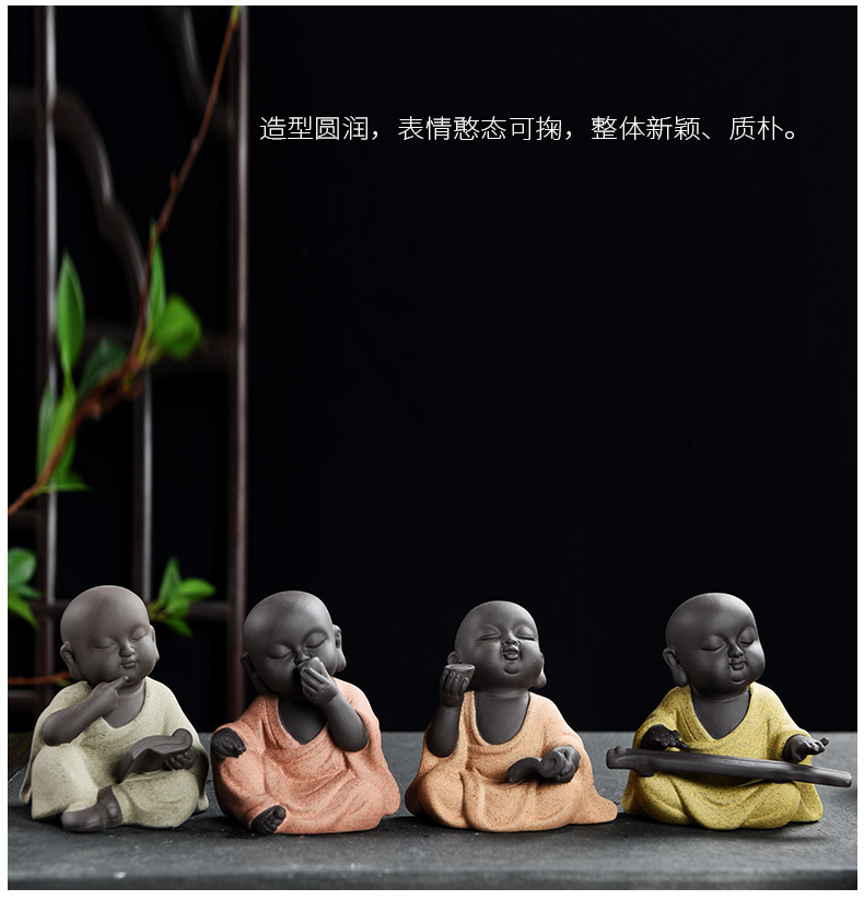 Zisha trà vật trang trí cửa hàng nhỏ tu sĩ trà kho báu có thể nâng cao bộ trà kung fu may mắn chơi trà sáng tạo phụ kiện trà đạo - Trà sứ am tra