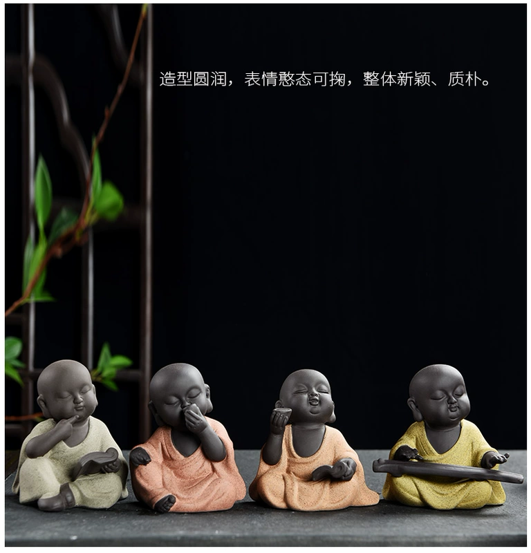 Zisha trà vật trang trí cửa hàng nhỏ tu sĩ trà kho báu có thể nâng cao bộ trà kung fu may mắn chơi trà sáng tạo phụ kiện trà đạo - Trà sứ cốc uống trà có nắp đậy