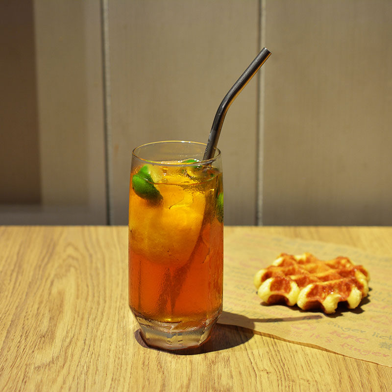 Pure titanium water glass straw titanium environmentally-friendly elbow long non-disposable metal high temperature resistant milk tea Keith Armour