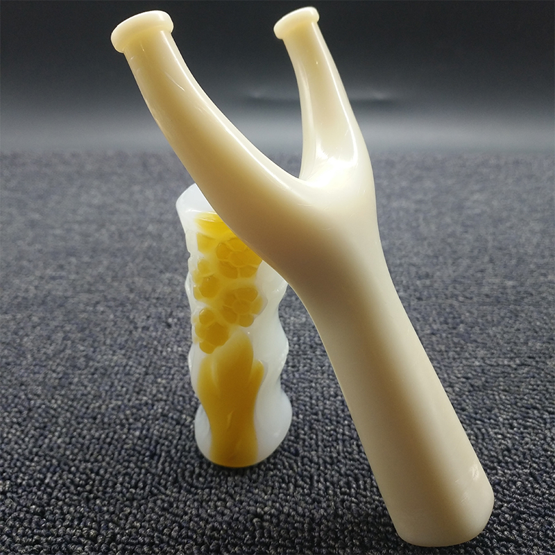 ABS Resin Fly Tiger Slingshot Plastic Flat Leather Straight Shank Fly Tiger Dunfly Tiger Outdoor Competitive anti-curl slingshot with leather band