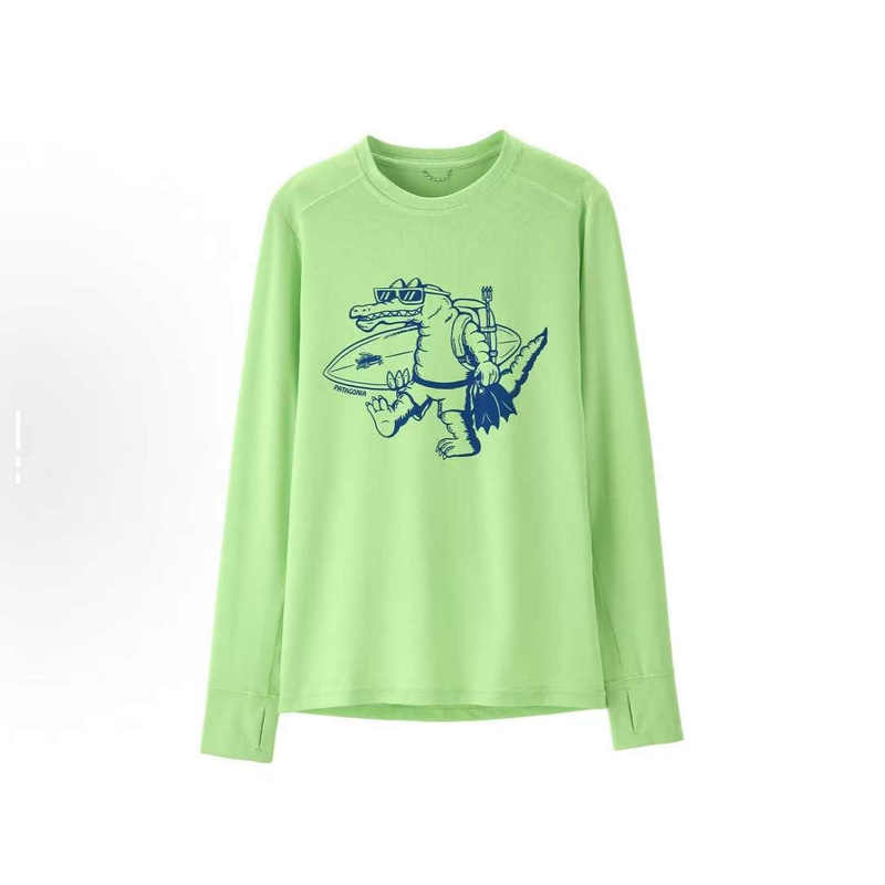 Authentic In-Stock Patagonia Children's Quick-Dry Long-Sleeve T-Shirt with Round Neck 62385