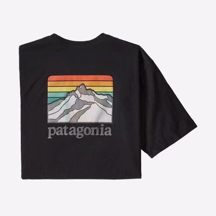 Authentic Patagonia Line Logo Patagonia Men's Round Neck Blended Short-Sleeved T-Shirt 38511 Authentic Patagonia Line Logo Patagonia Men's Round Neck Blended Short-Sleeved T-Shirt 38511