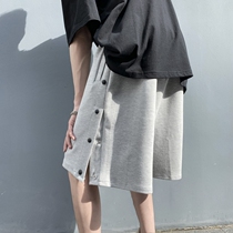 Design sense Little crowdpants Male currents loose 50% Pants Summer Tide ins Sport Port Wind Buttons Shorts Male