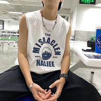 Kan Shoulder Sports Vest Mens Tide Cards Summer Thin with Hip Port Wind Outside hip hop personality sleeveless T-shirt trendy loot