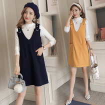 2021 new autumn winter dress maternity dress set out casual loose size Autumn Sweater strap skirt