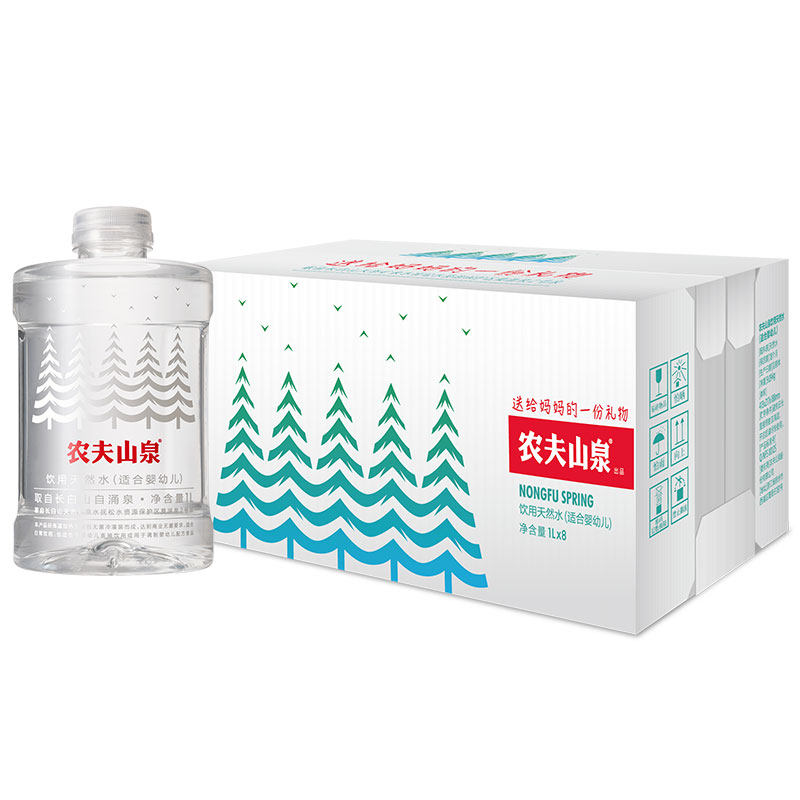 Nongfu Spring Baby Water Mineral Water Drinking Natural Water (Suitable for Infants) 1L*8 Bottles Box