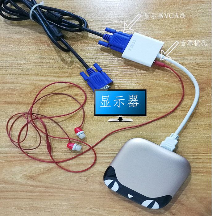 HDMI VGA Converter Connector Network Set Top Box Laptop Connector Display Projection Tape Audio