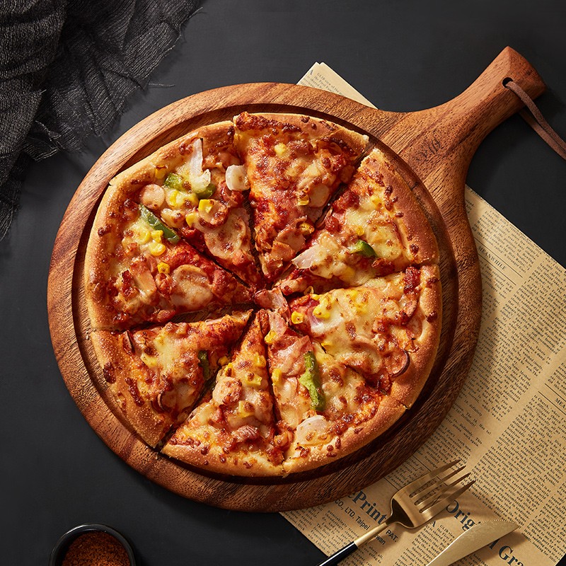 Pizza Pan Wood Round 8 Inch 9 Inch 10 Inch Home Baking Western Dining Trays Steak Plate Day Style Nursery Pizza Plate