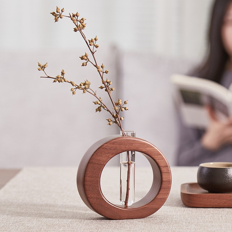 Vase fitting in living room vase glass transparent dry flower creative water culture rose Lilies rich bamboo flower flower