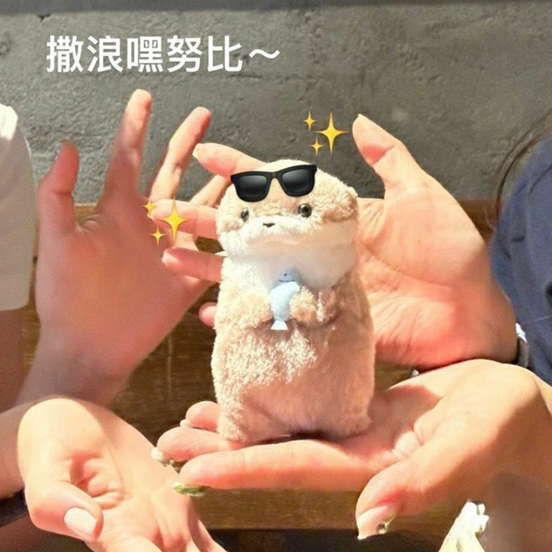 Little Otter Holding Fish Plush Toy Keychain Sea Otter Beaver Gift for Girls Plush Toy Backpack Pendant