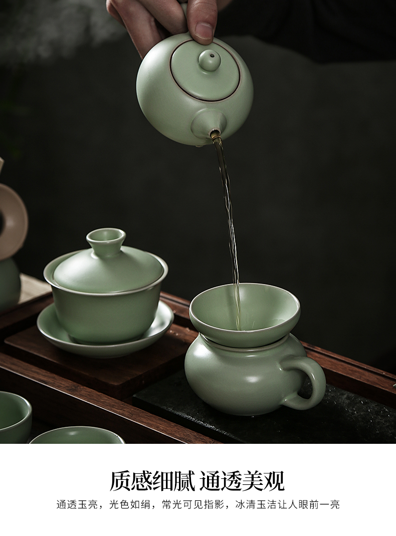 Sand embellish pottery your up kung fu tea sets the whole contracted household gifts ceramic tureen tea cups on the teapot