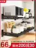 Non-perforated stainless steel kitchen shelf Microwave oven shelf Wall-mounted rice cooker pot oven storage rack