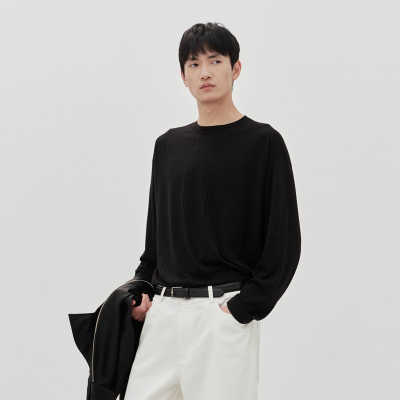 Contrafiend'15.5Μm Gold Wool' German Southern Wool Yangzi Crew Neck Long Sleeve Base Sweater