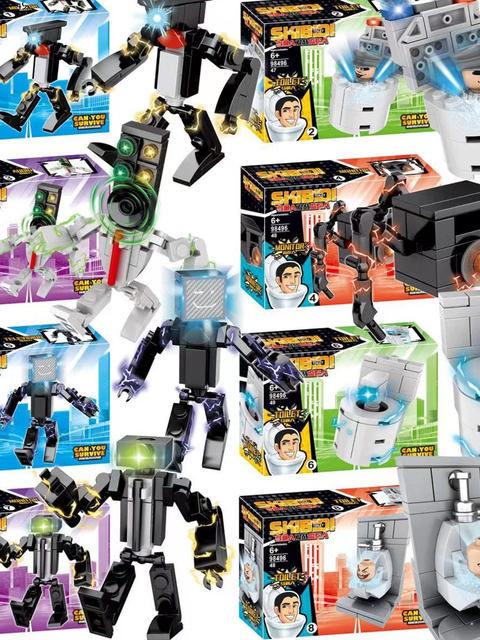 New Internet-Famous Toilet Man Vs. Surveillance Man, Audio Man, Titan Tv Man Children's Educational Building Block Toys