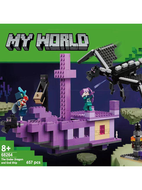 New Minecraft Series Ender Dragon and Ender Ship Educational Building Block Toys for Boys and Girls as Gifts